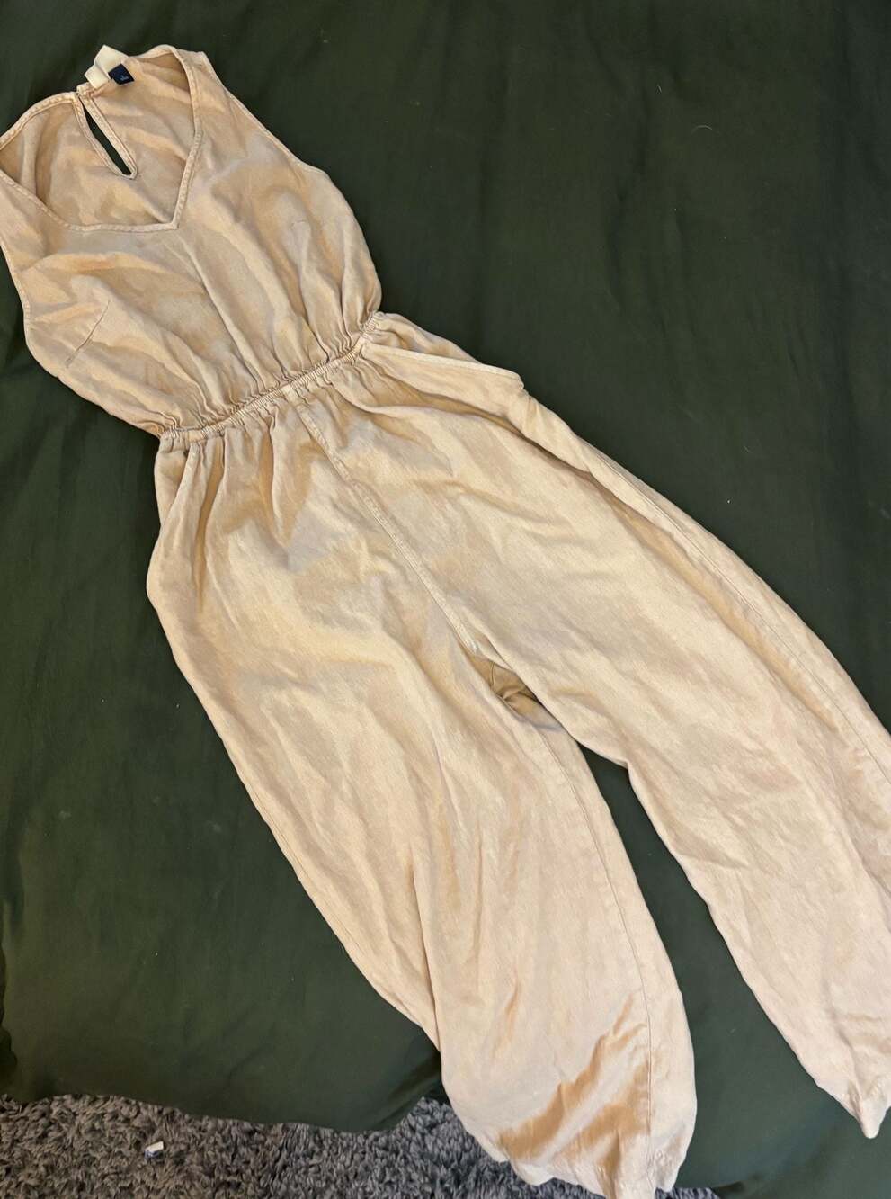 Universal Thread Women's Size S Sleeveless Cutout Back Linen Blend Jumpsuit